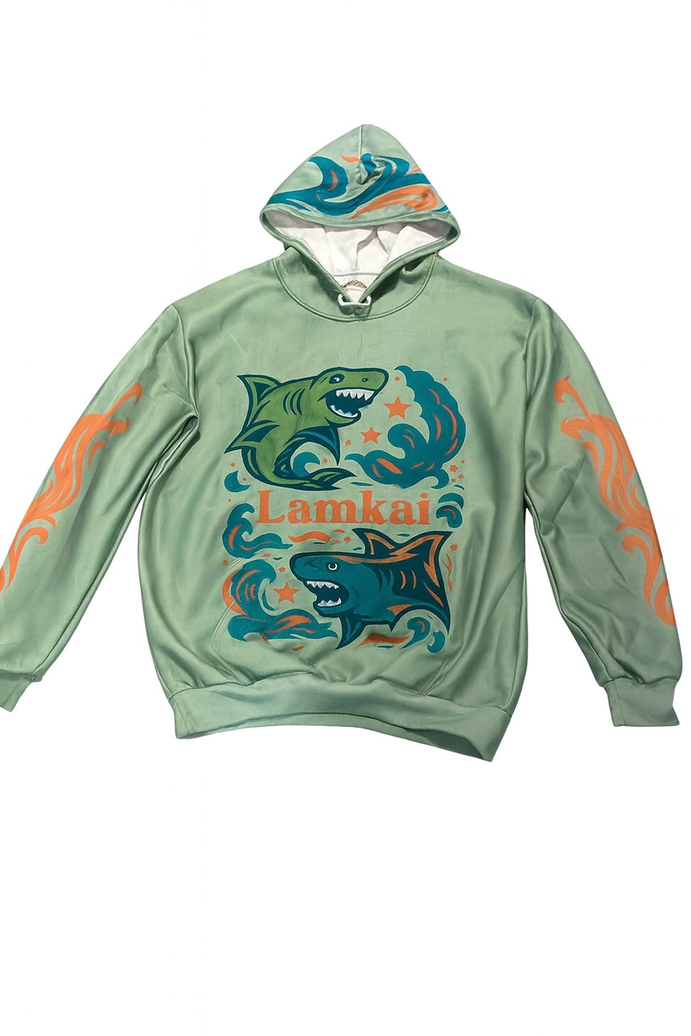 LamKai Dual Shark Wave Hoodie – Sage Green